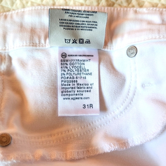 Adriano Goldschmied Farrah Skinny Ankle White Jeans Size 31R - Picture 5 of 6